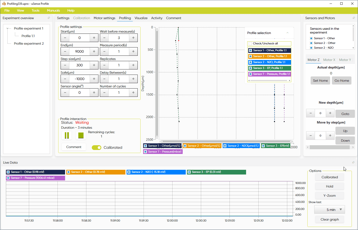 Screenshot from uSense Profile